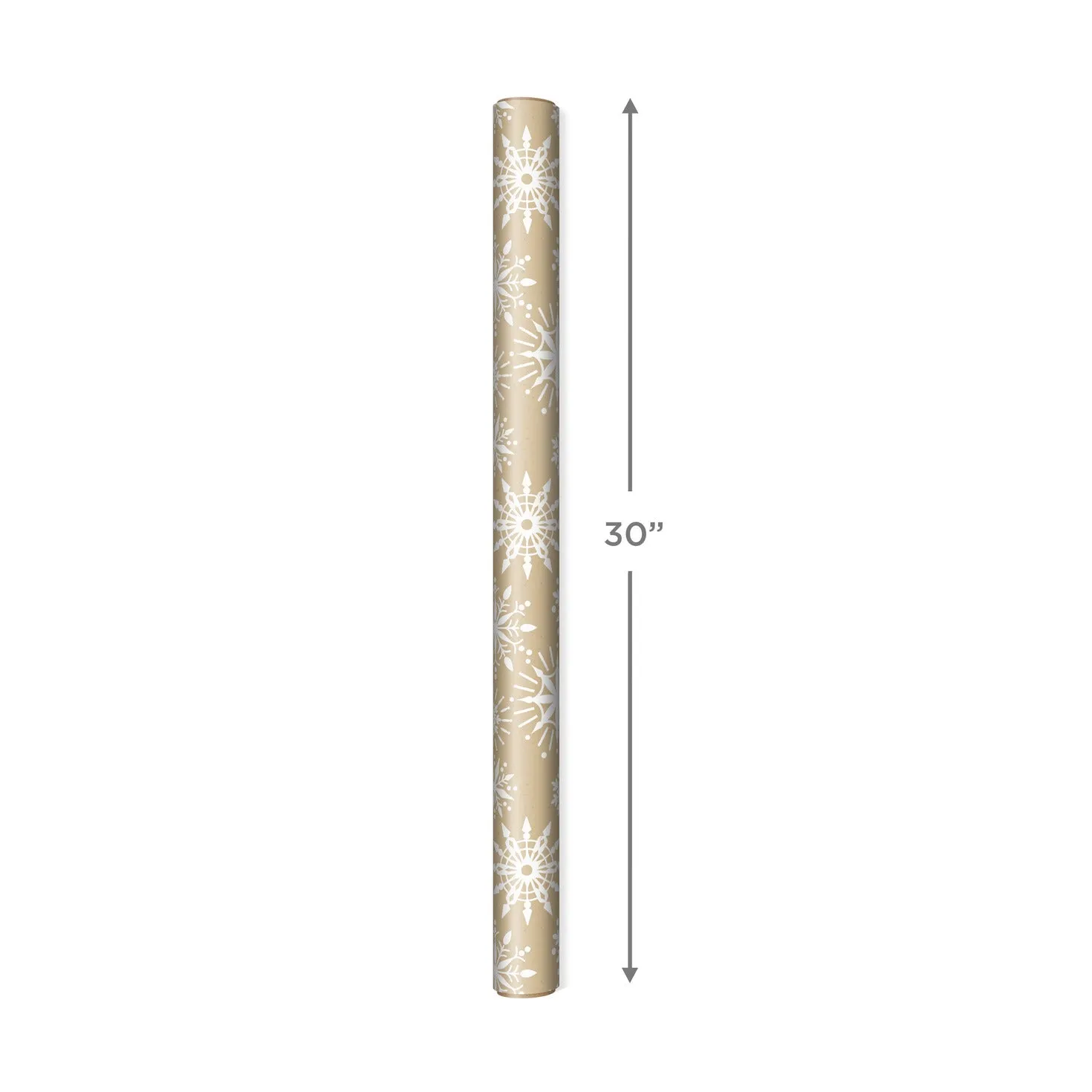 Hallmark White Snowflakes on Tan Holiday Wrapping Paper, 25 sq. ft.