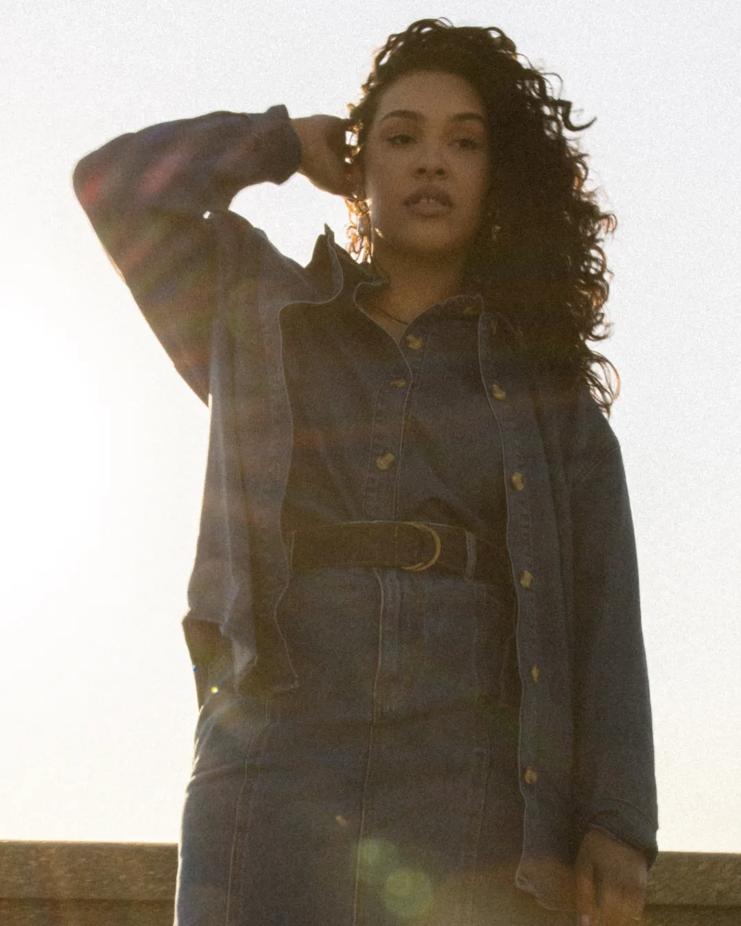 hd long sleeve denim shacket