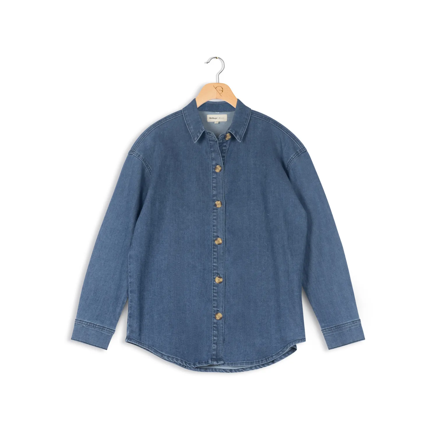 hd long sleeve denim shacket