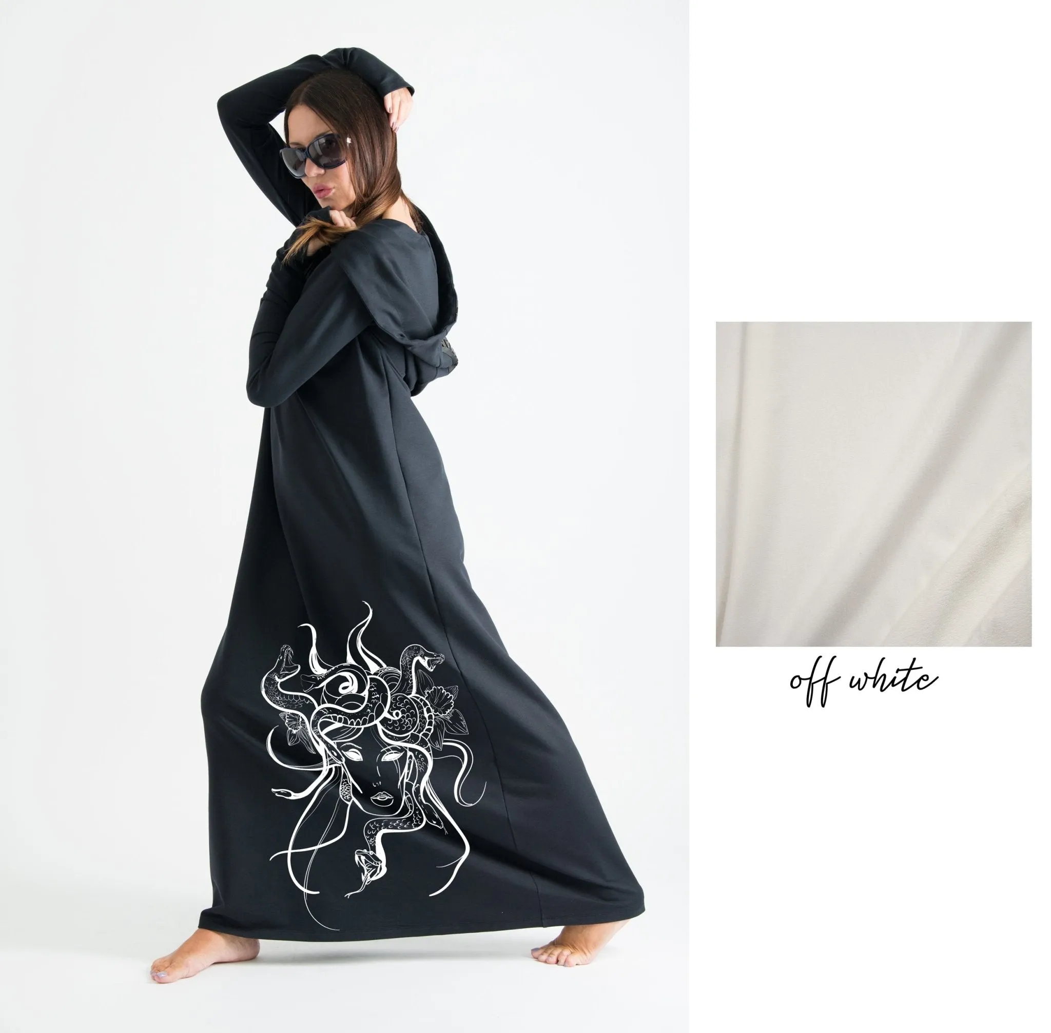 Hooded Octopus Printed Dress TINA