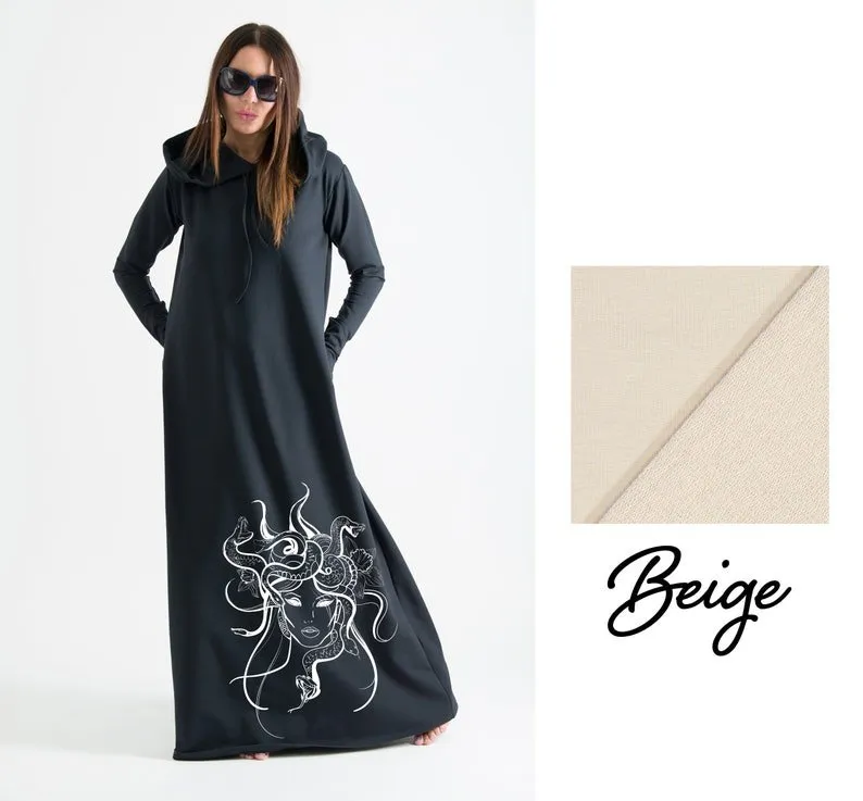 Hooded Octopus Printed Dress TINA