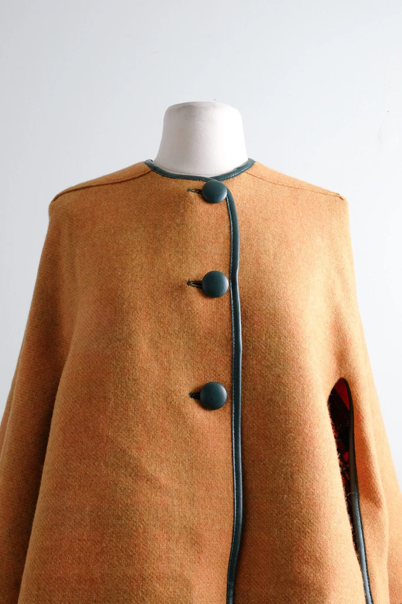 Incredible 1960's Three Piece Reversible Cape & Skirt Set / S