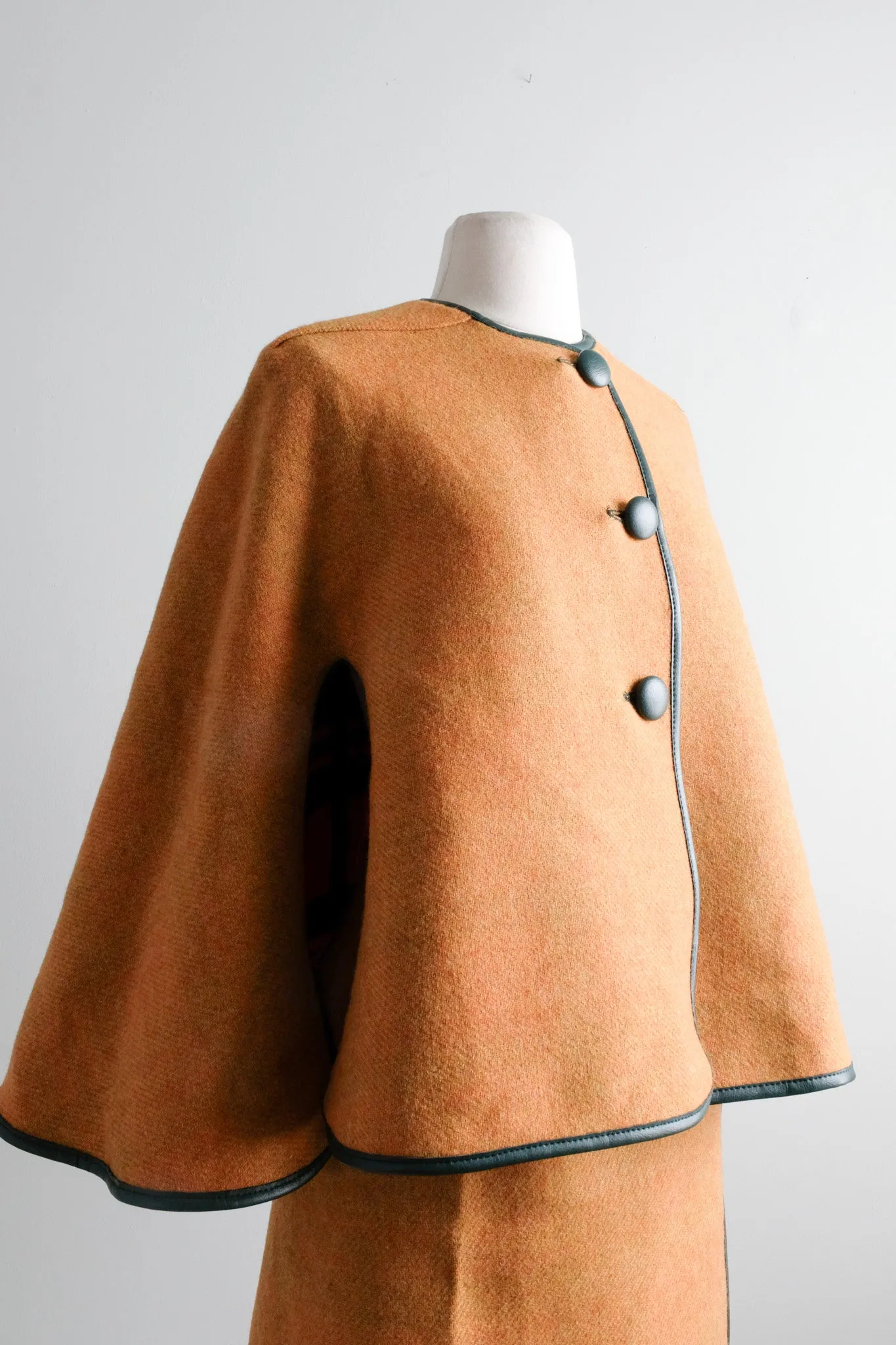 Incredible 1960's Three Piece Reversible Cape & Skirt Set / S