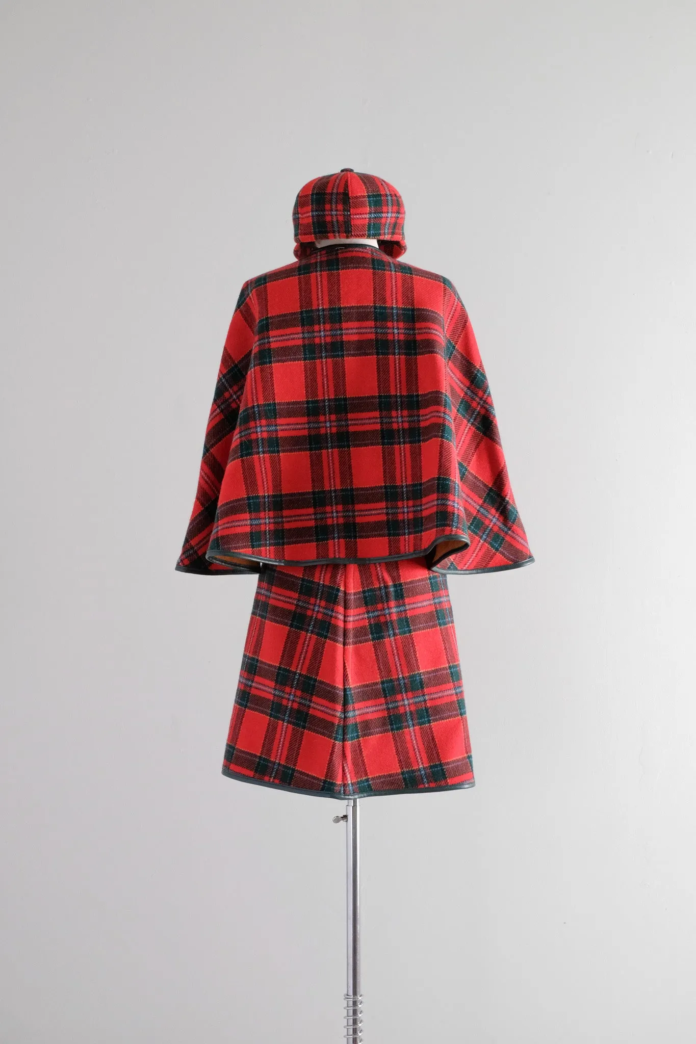 Incredible 1960's Three Piece Reversible Cape & Skirt Set / S