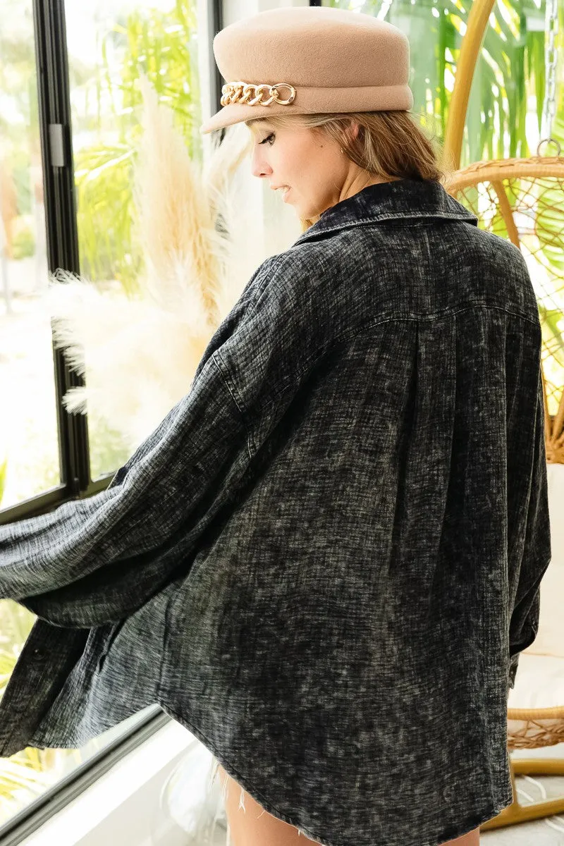 IP4500G-66_4 | VINTAGE WASHED WIRNKLE GAUZE SHACKET