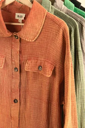 IP4500G-66_4 | VINTAGE WASHED WIRNKLE GAUZE SHACKET