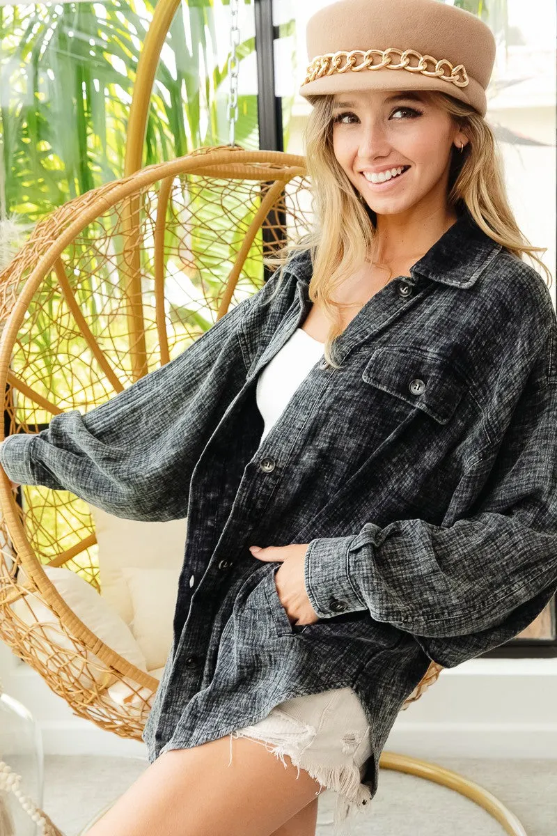 IP4500G-66_4 | VINTAGE WASHED WIRNKLE GAUZE SHACKET