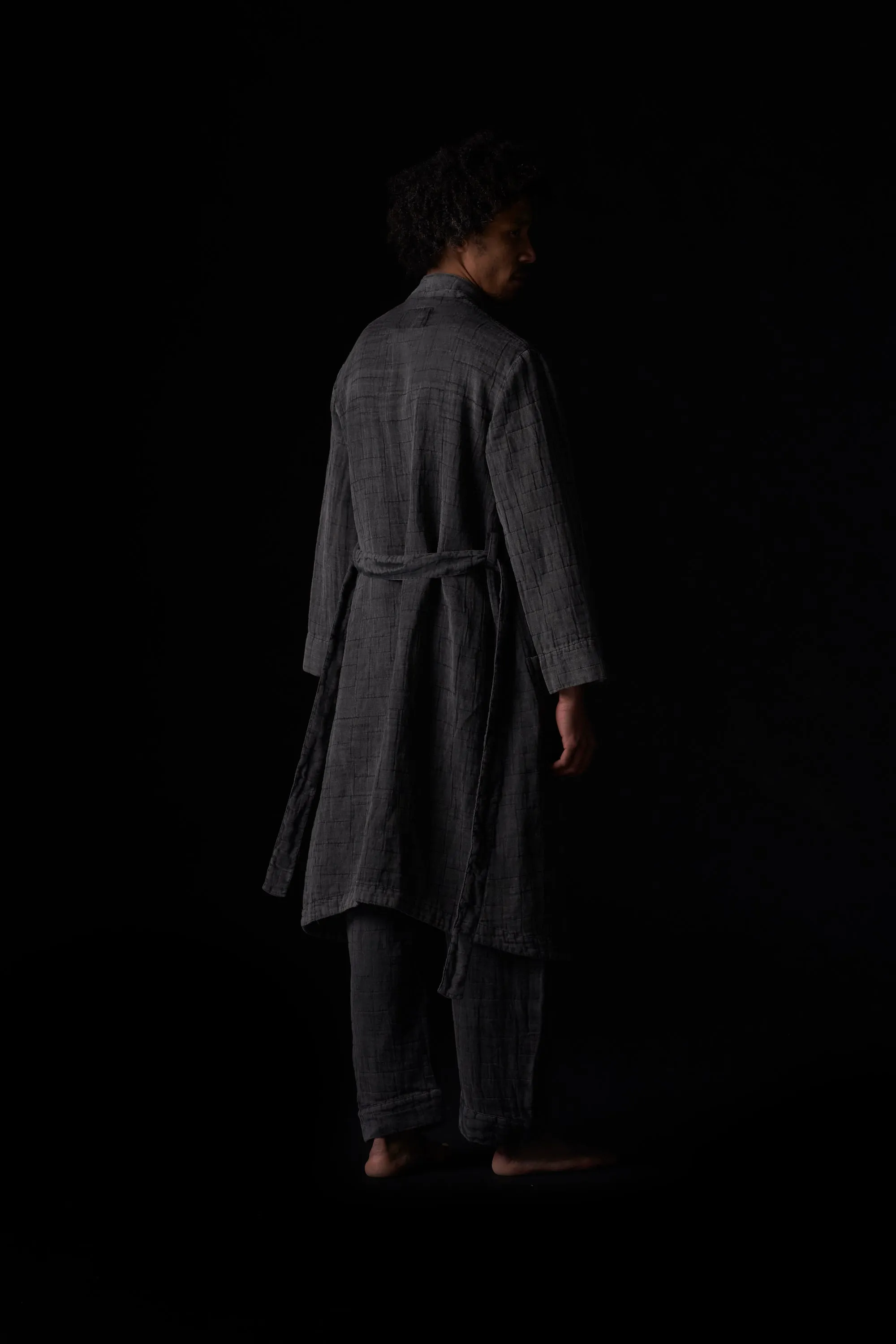 Jacquard Home Coat Washed Black
