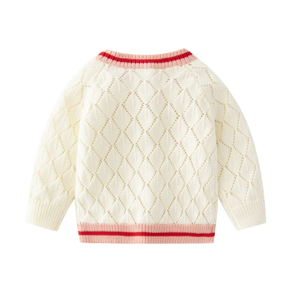 Knit Cotton Toddler Cardigan & Skirt Set