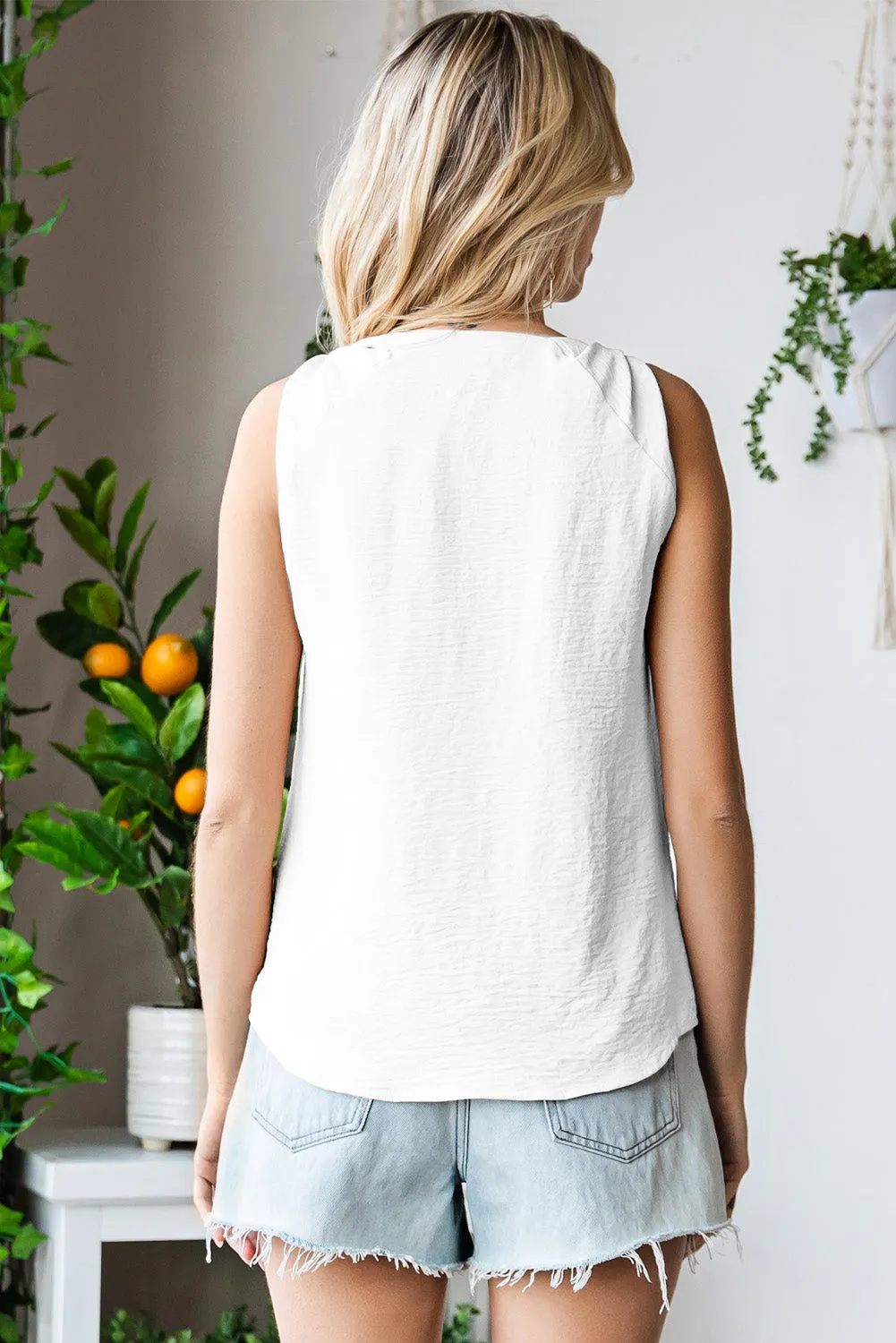 Knot Detail V-Neck Tank - 5 Colors
