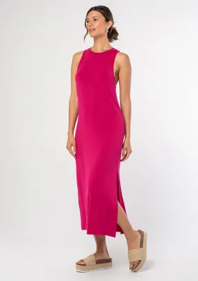 Knotted Racer Back Knit Tank Maxi Dress