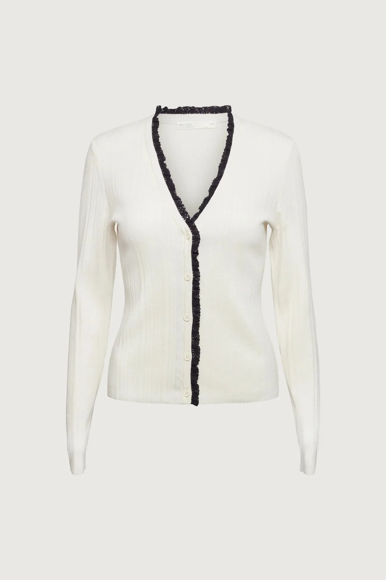 Lace Trim Button Front Cardigan