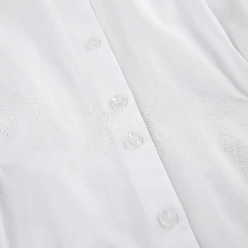 Long Sleeve Polo Collar Shirt Dress
