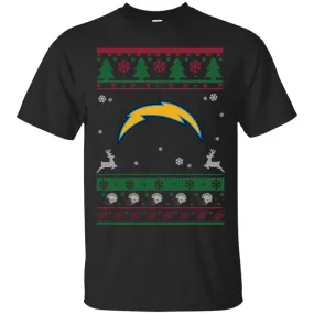 Los Angeles Chargers Logo Football Teams Ugly Christmas Sweater Men T-Shirt