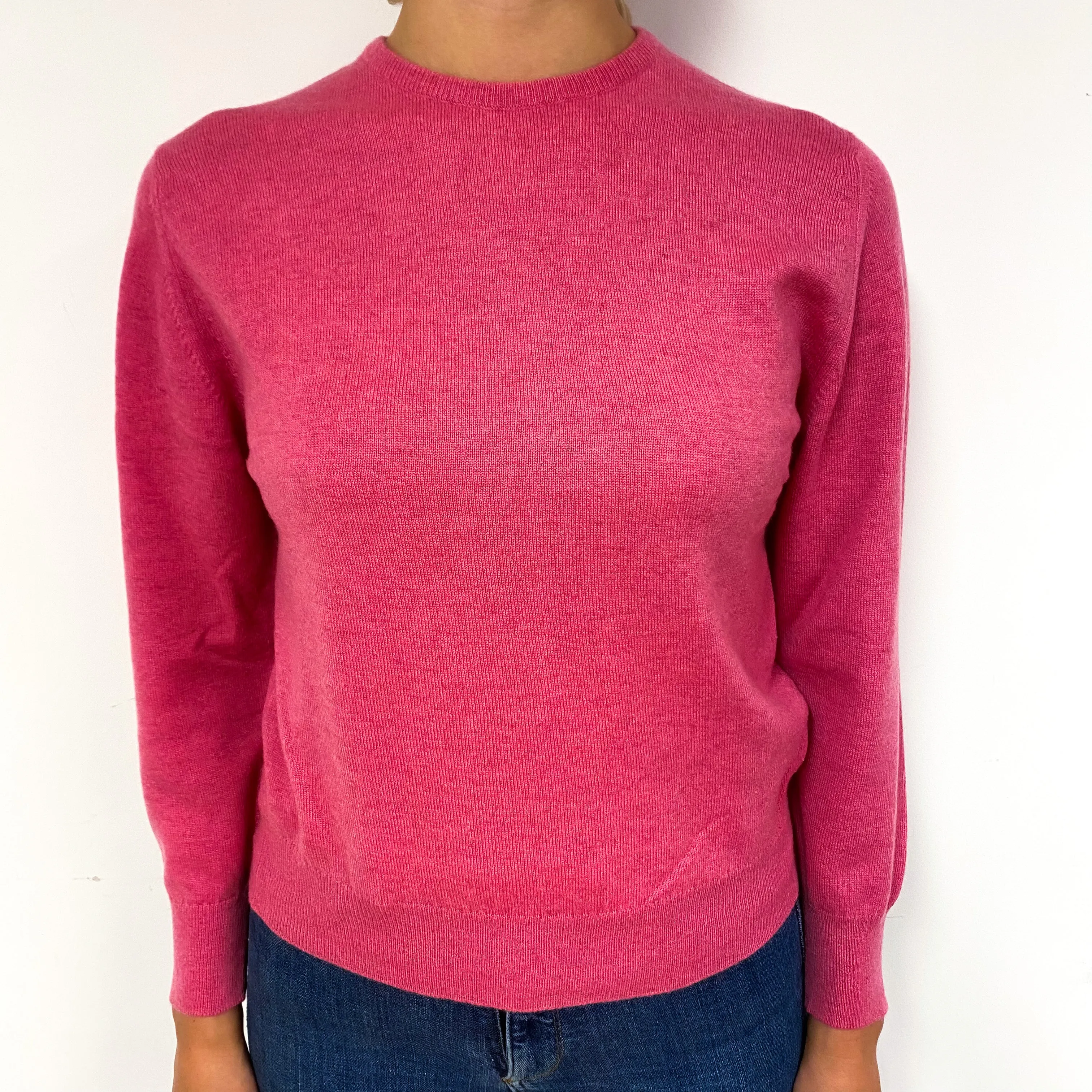 Lupin Pink Cashmere Crew Neck Jumper Small
