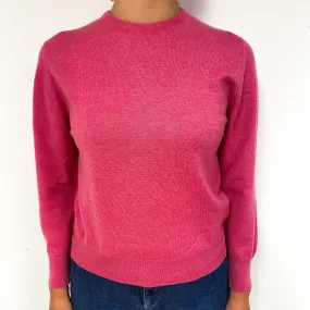 Lupin Pink Cashmere Crew Neck Jumper Small