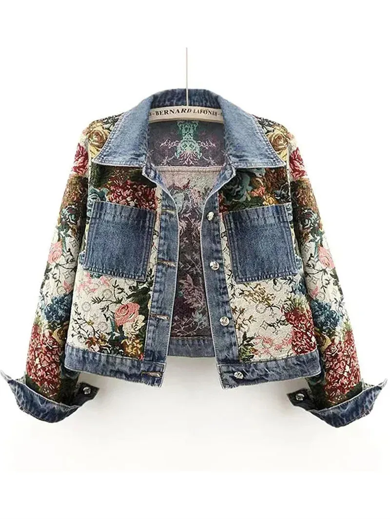 Maisie's Floral Print Denim Jacket
