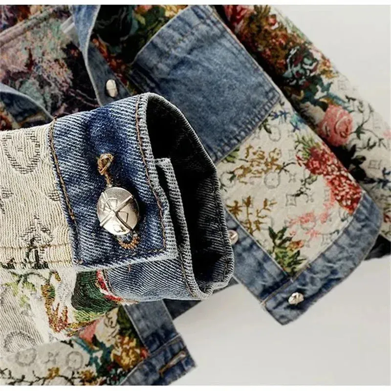Maisie's Floral Print Denim Jacket
