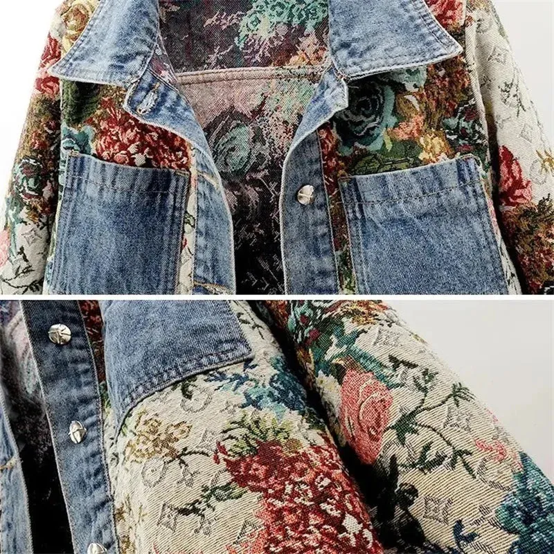 Maisie's Floral Print Denim Jacket