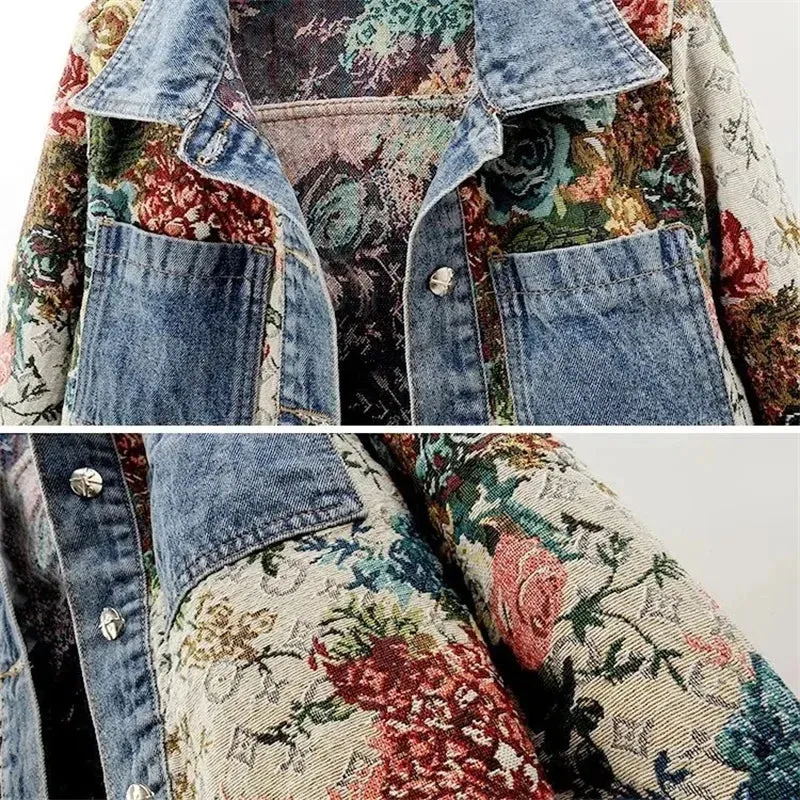 Maisie's Floral Print Denim Jacket