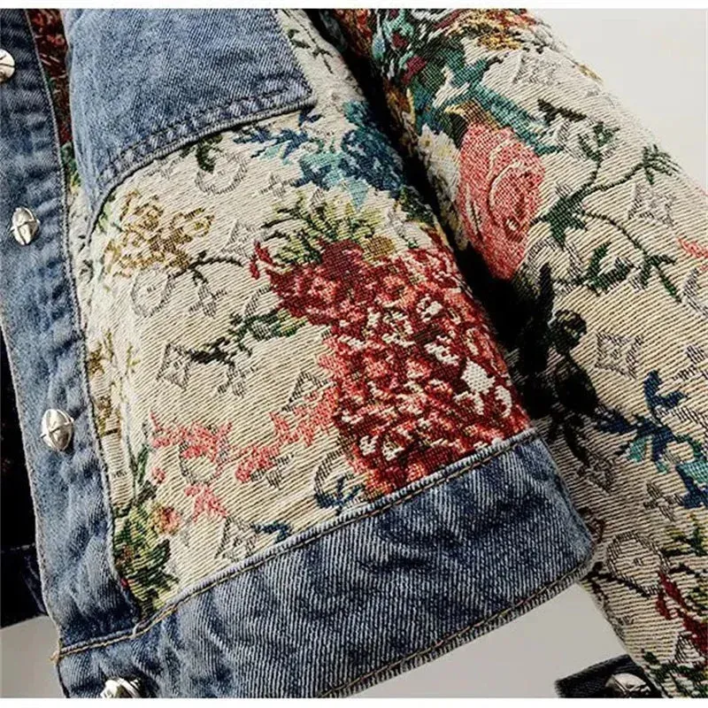 Maisie's Floral Print Denim Jacket