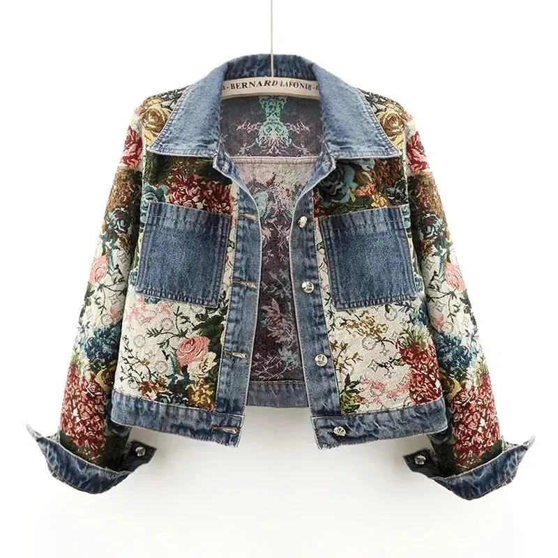 Maisie's Floral Print Denim Jacket