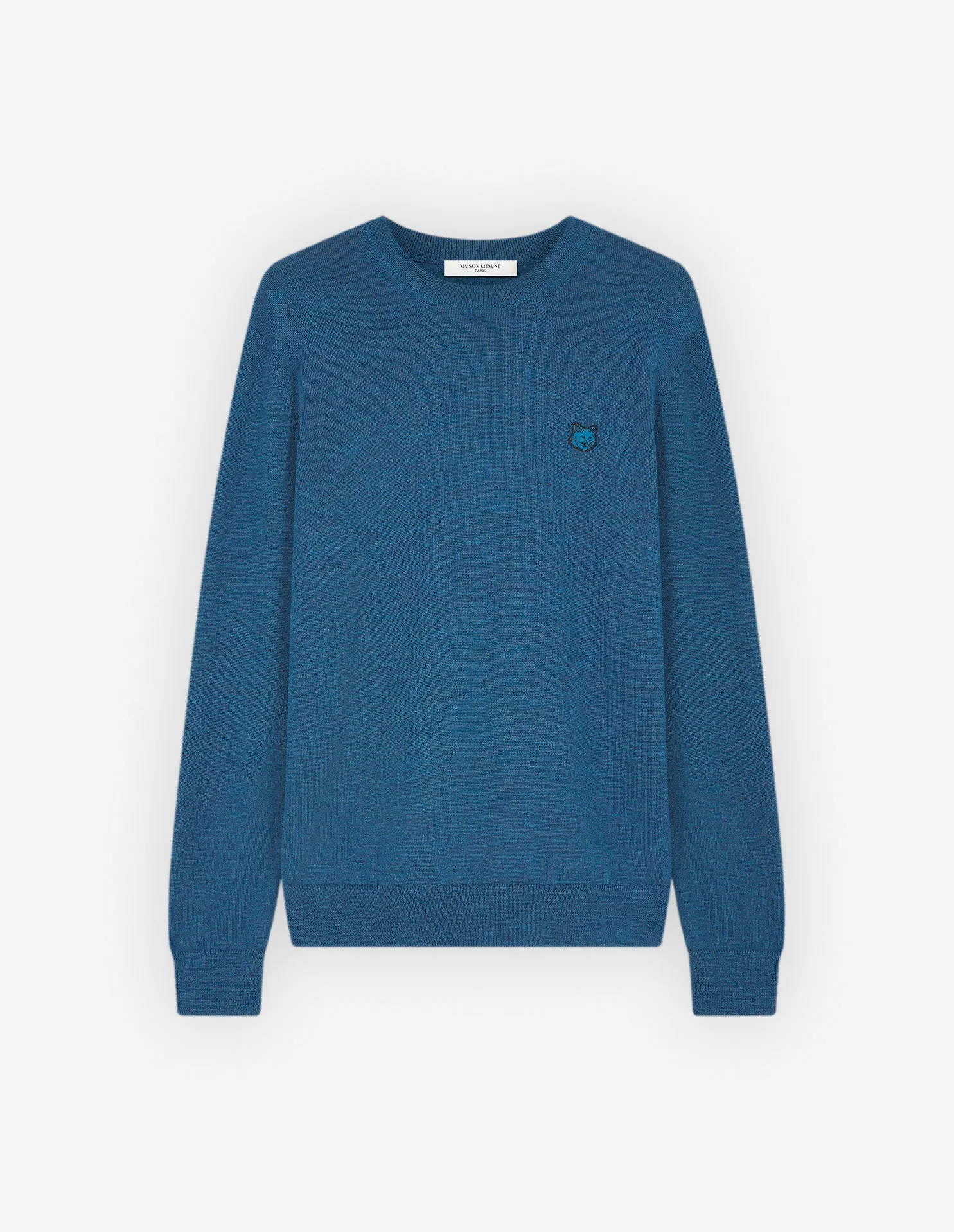 Maison Kitsune Men's Bold Fox Head Patch Regular Jumper Sapphire LM00811KT1036 P462