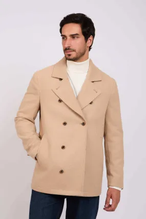 Men Regular Fit Coat - Brown