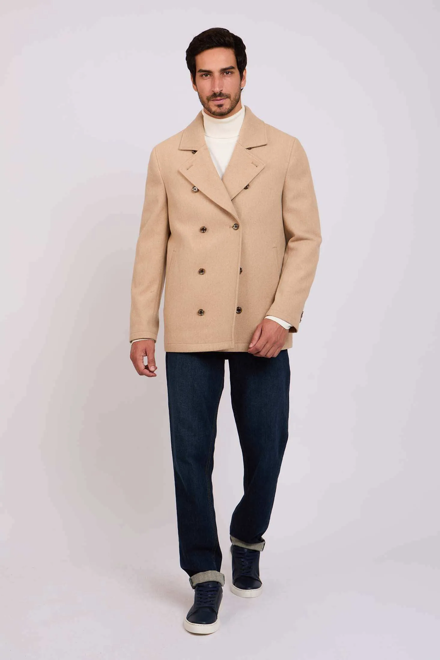 Men Regular Fit Coat - Brown