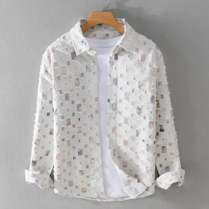 Men's Classic Style Spring Lapel Hole Shirt Coat