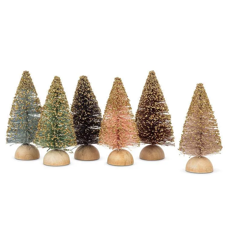 Mini Brush Trees with glitter