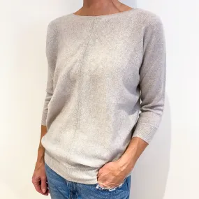 Mist Grey Cashmere Batwing Crew Neck Jumper Small