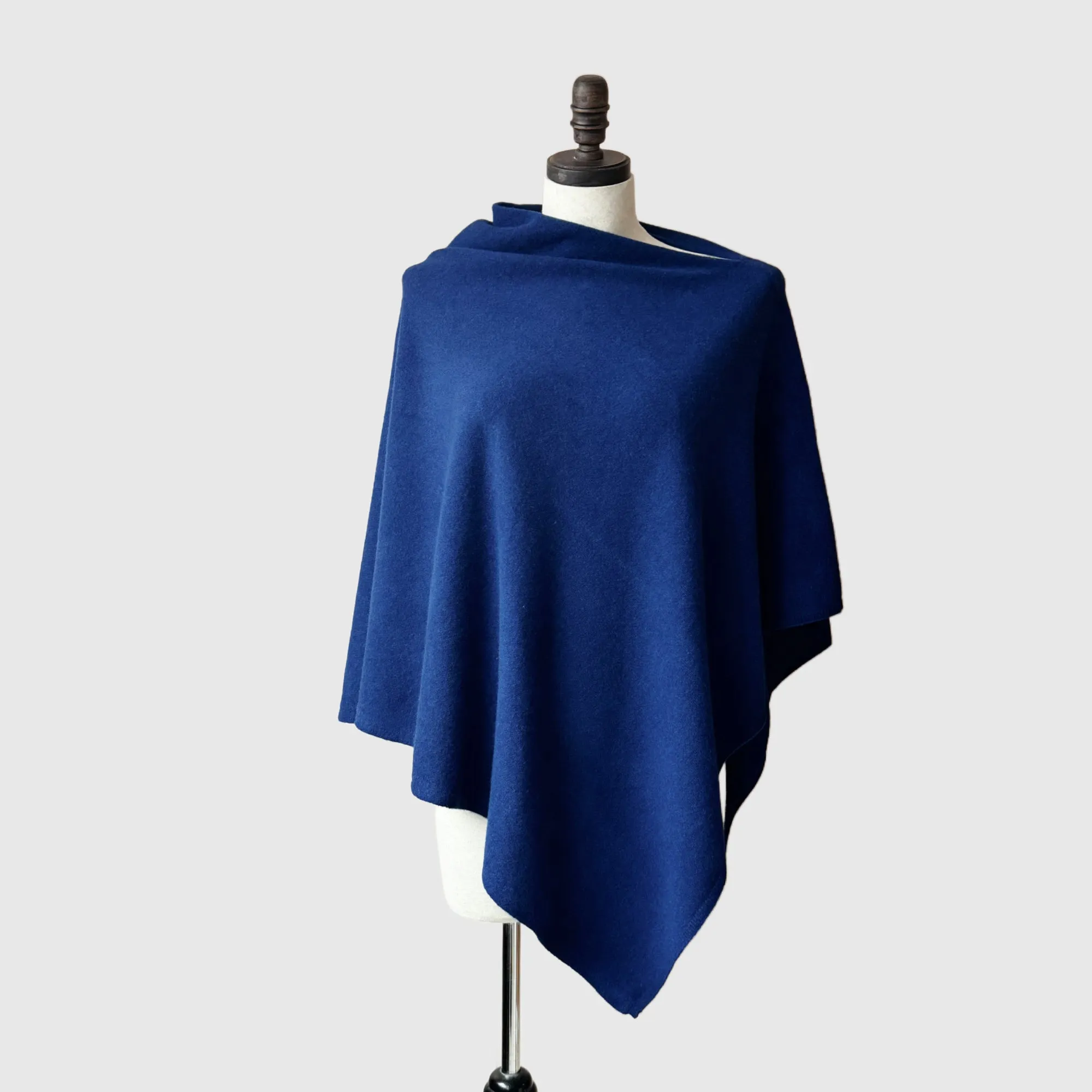 Natural Merino Wool Pullover Poncho | 16 Colors