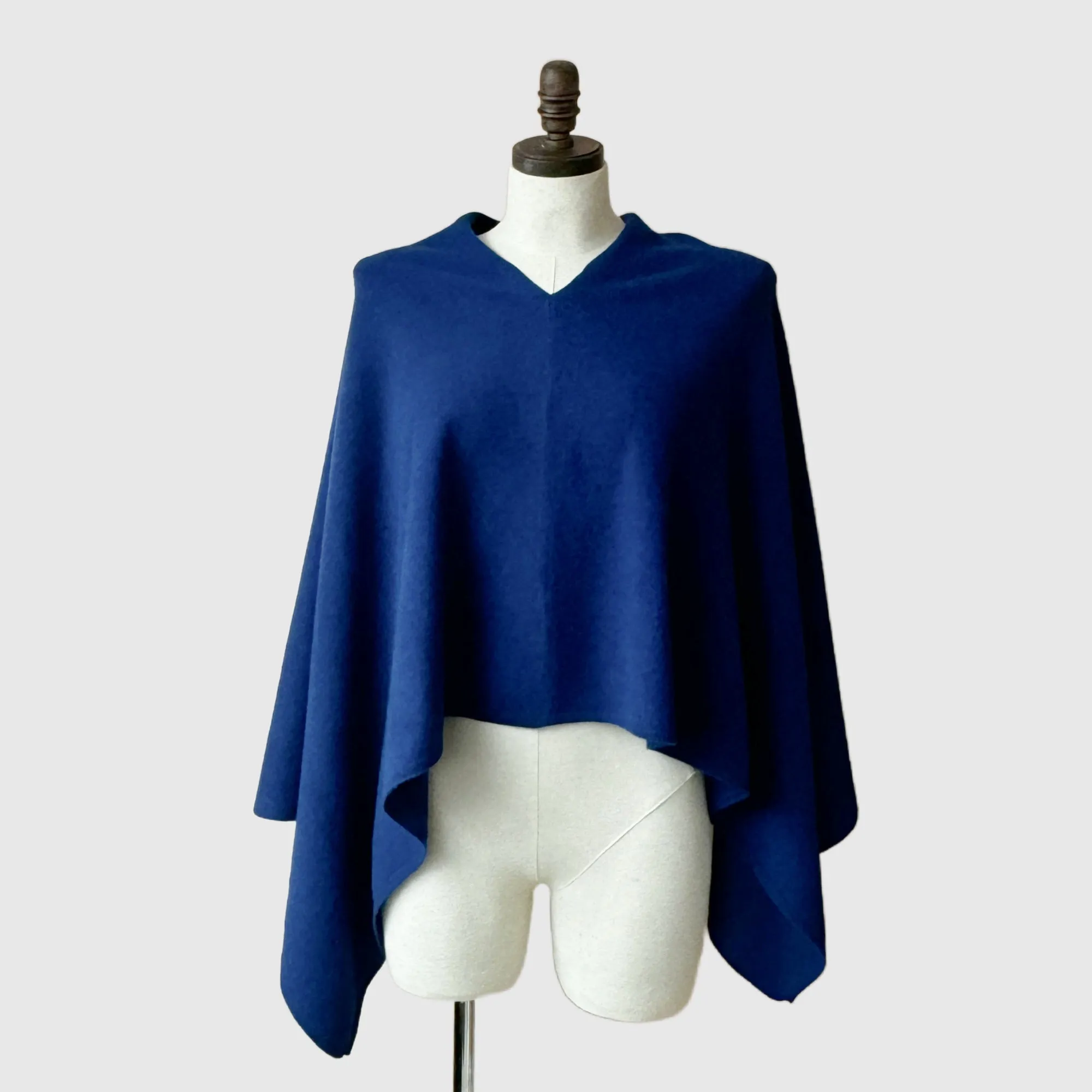 Natural Merino Wool Pullover Poncho | 16 Colors