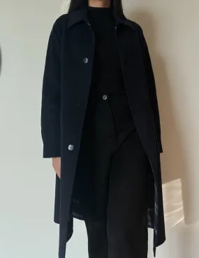 Navy Blue Reversible Coat (Wool-Blend)