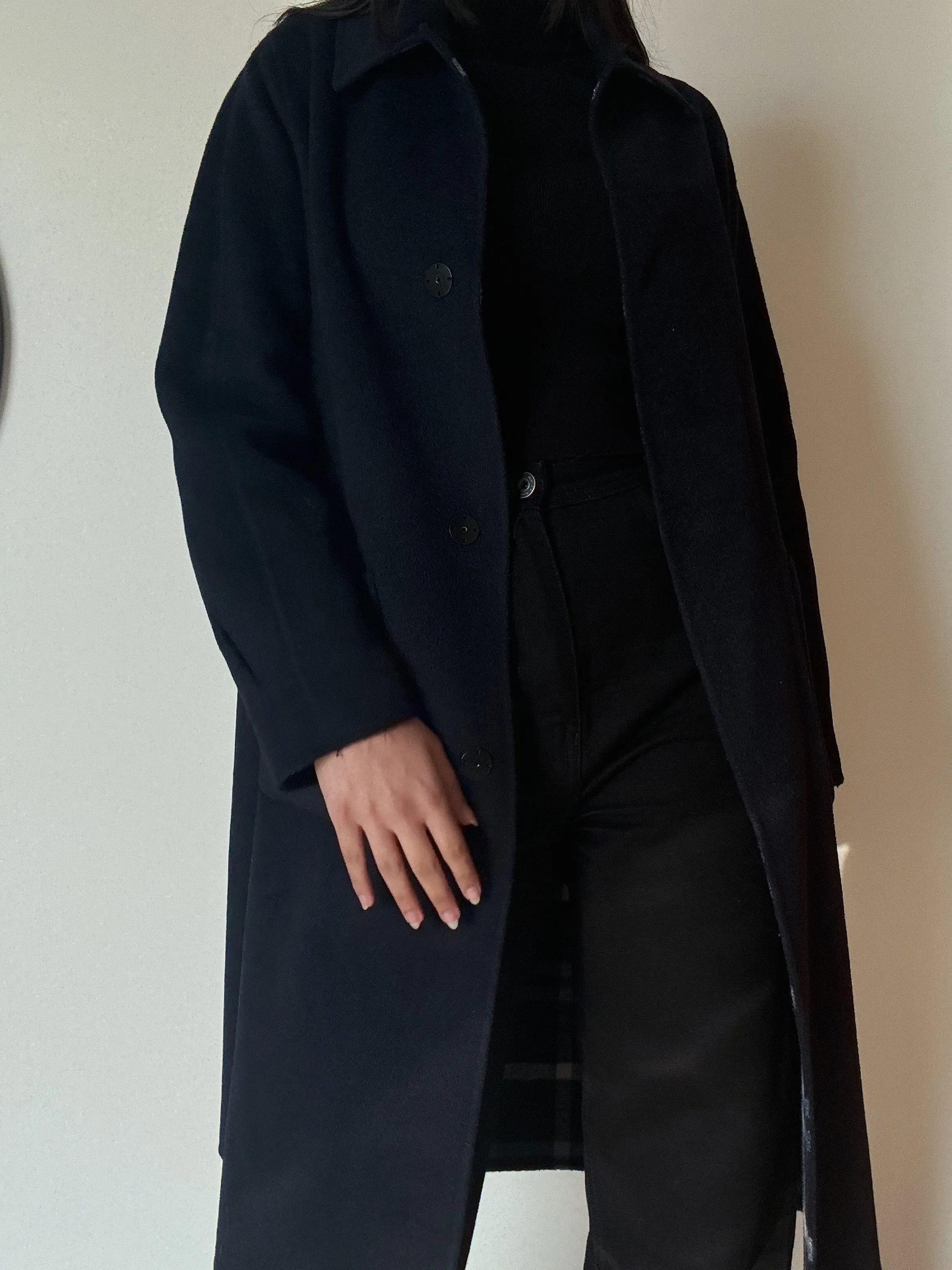 Navy Blue Reversible Coat (Wool-Blend)