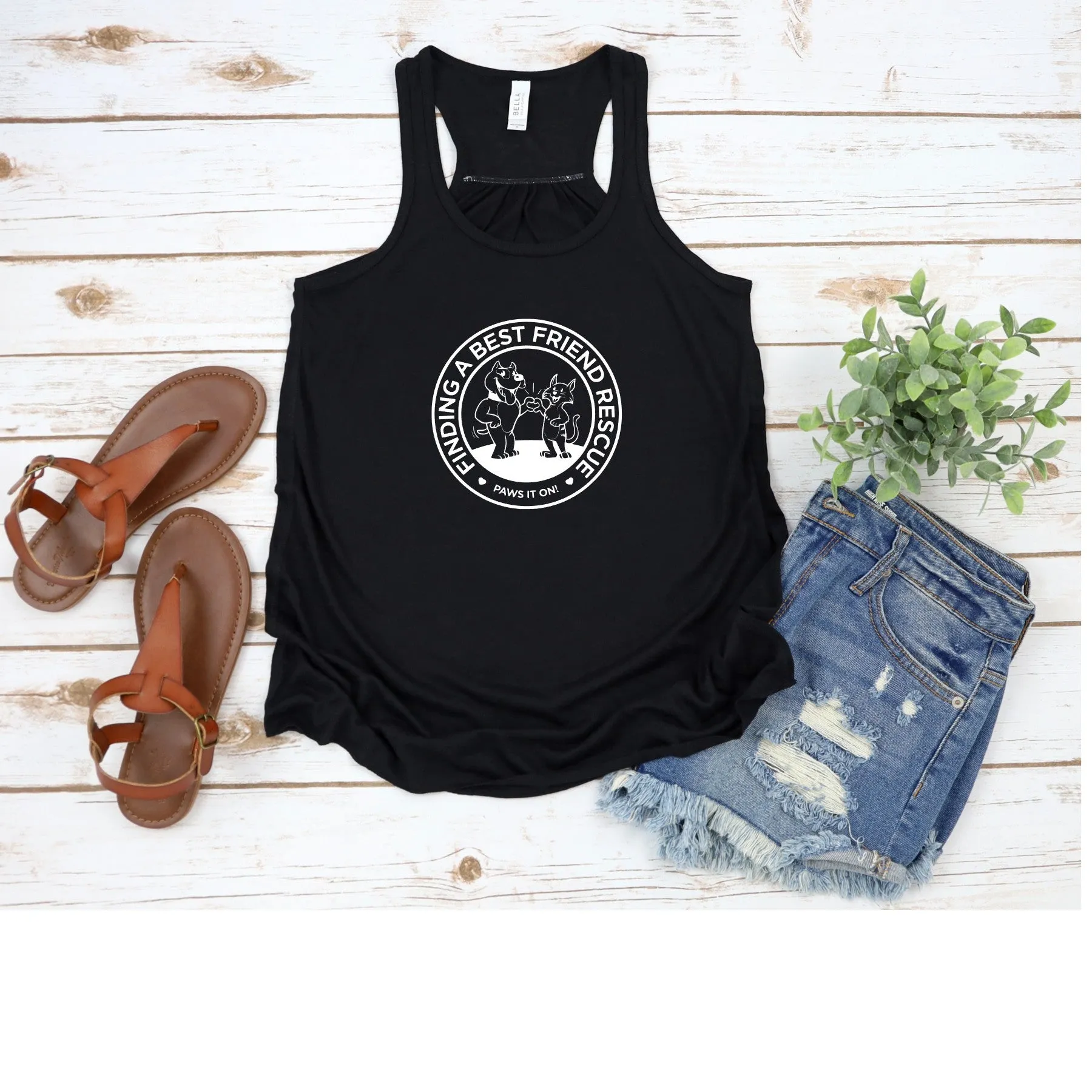 New Finding a Best Friend Flowy Racerback Tank