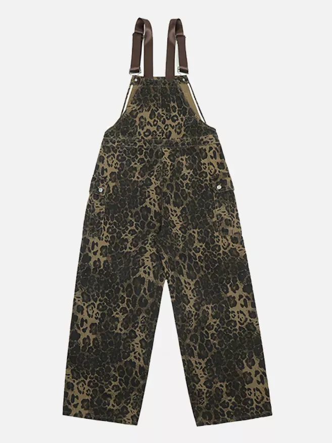 Niceprimes Leopard Print Overall Pants