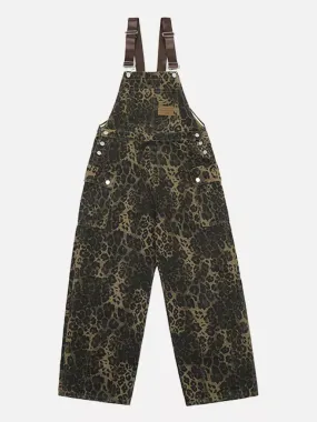 Niceprimes Leopard Print Overall Pants