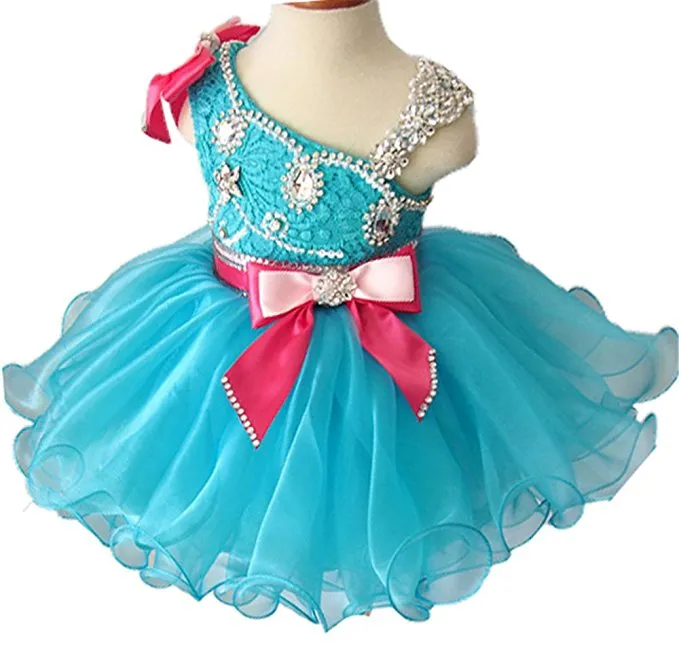 One Shoulder Little Girl/Baby Girl/Toddler Baby Doll Pageant Dress