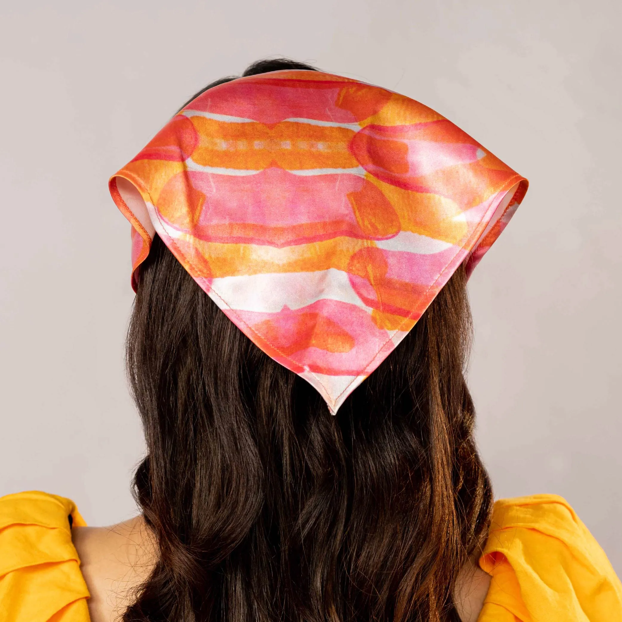 Pretty in Pink Abstract Headscarf Headband with Elastic