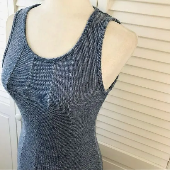 PUELLA By Anthropologie Blue Knit Hi-Low Maxi Tank Dress Size M