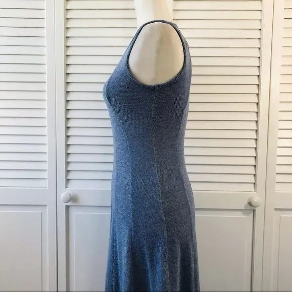 PUELLA By Anthropologie Blue Knit Hi-Low Maxi Tank Dress Size M
