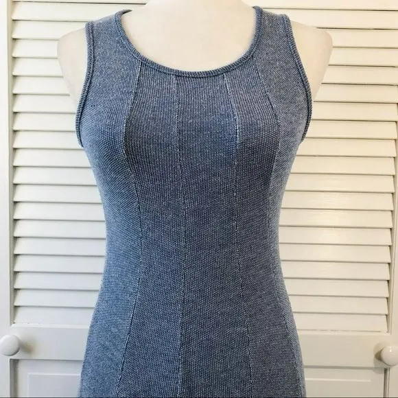 PUELLA By Anthropologie Blue Knit Hi-Low Maxi Tank Dress Size M