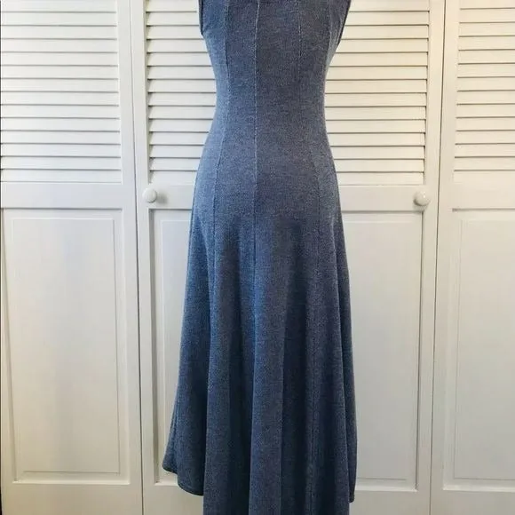 PUELLA By Anthropologie Blue Knit Hi-Low Maxi Tank Dress Size M