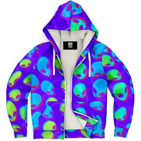 Purple Alien Vapor Glitch Sherpa Hoodie