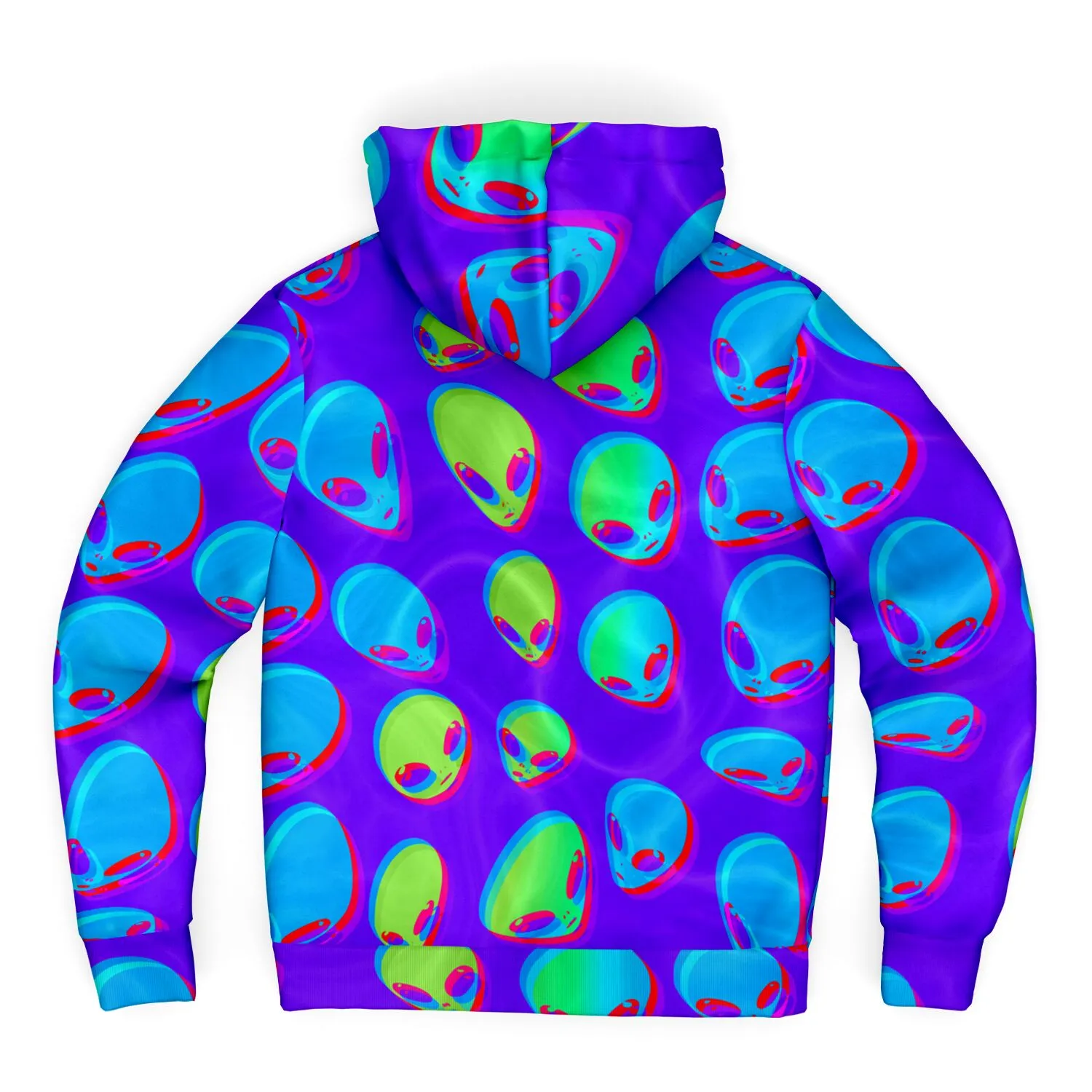 Purple Alien Vapor Glitch Sherpa Hoodie