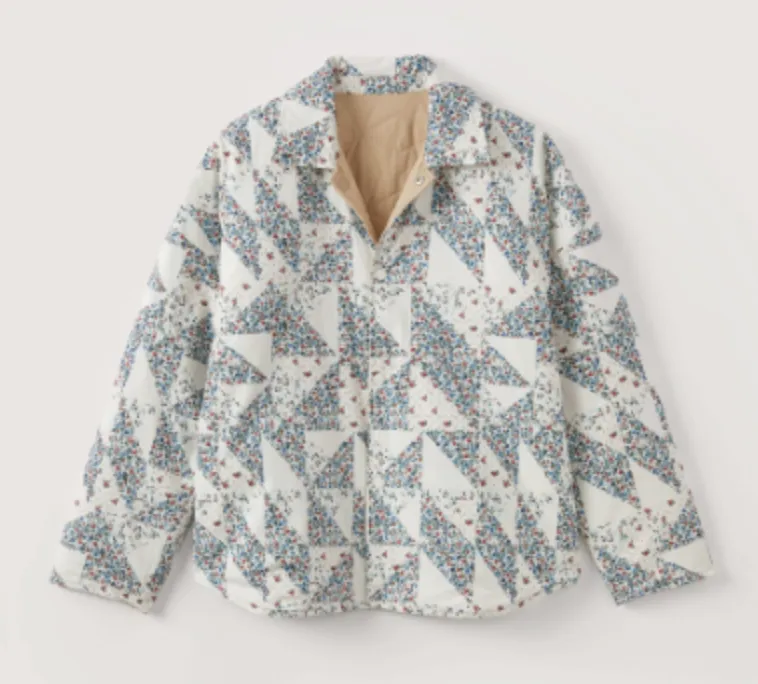 Reversible Printed Overshirt - Egret