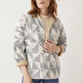 Reversible Printed Overshirt - Egret