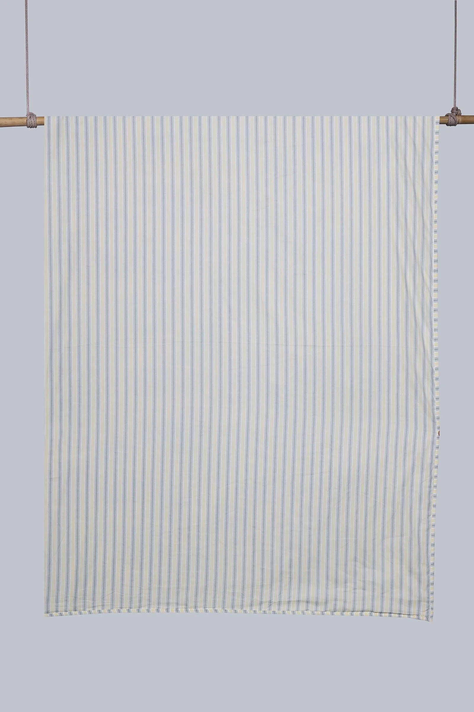 Rose Print Pale Yellow Reversible Cotton Muslin Dohar